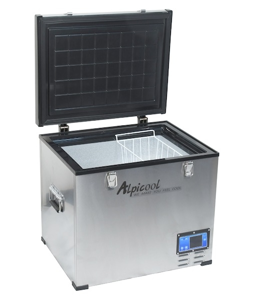 Autochladnička kompresorová Alpicool, autolednice, objem 60l, napájení 12V, 24V nebo 230V, LCD displej,