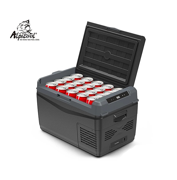 Autochladnička Alpicool kompresorová, autolednice, objem 29l, napájení 12V, 24V nebo 230V, LCD displej