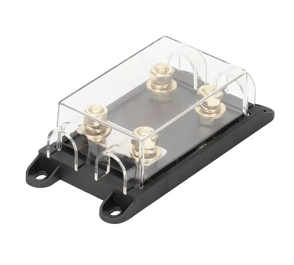 Pouzdro transparentní pro systémy s napětím 12-32V, držák pro 2 pojistky ANL o délce 80mm