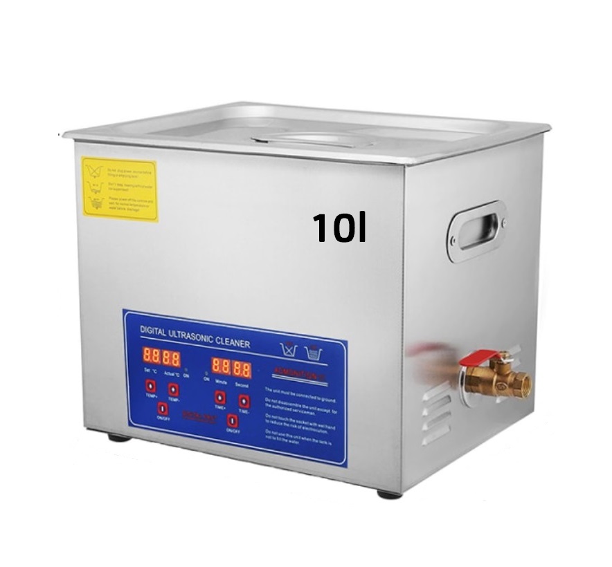 Ultrazvuková čistička s digitálním nastavením teploty a časovačem, objem nádrže 10 litrů, 40 Khz