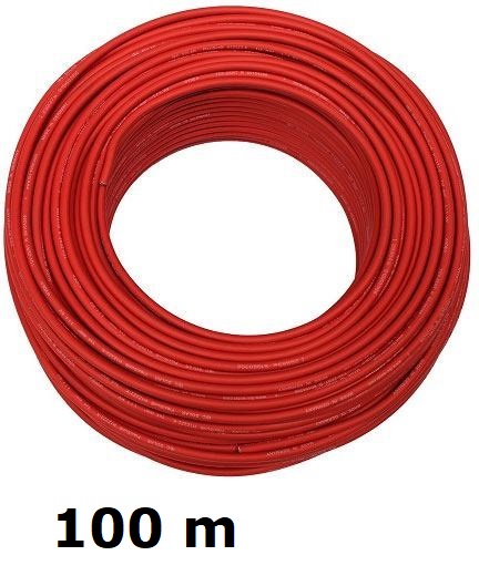 Solární kabel, 4mm2, červený, 100m