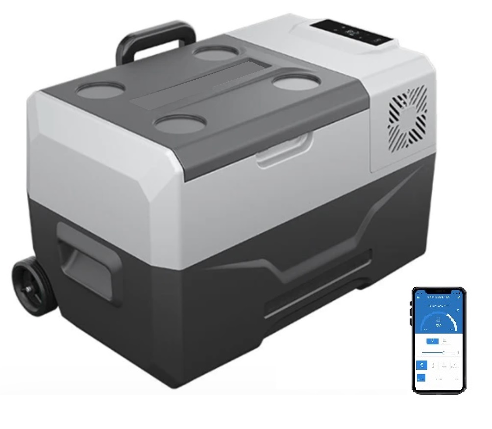 Autochladnička kompresorová, autolednice, objem 30l, napájení 12V, 24V nebo 230V, LCD displej, bluetooth aplikace, s kolečky pro snadný přesun