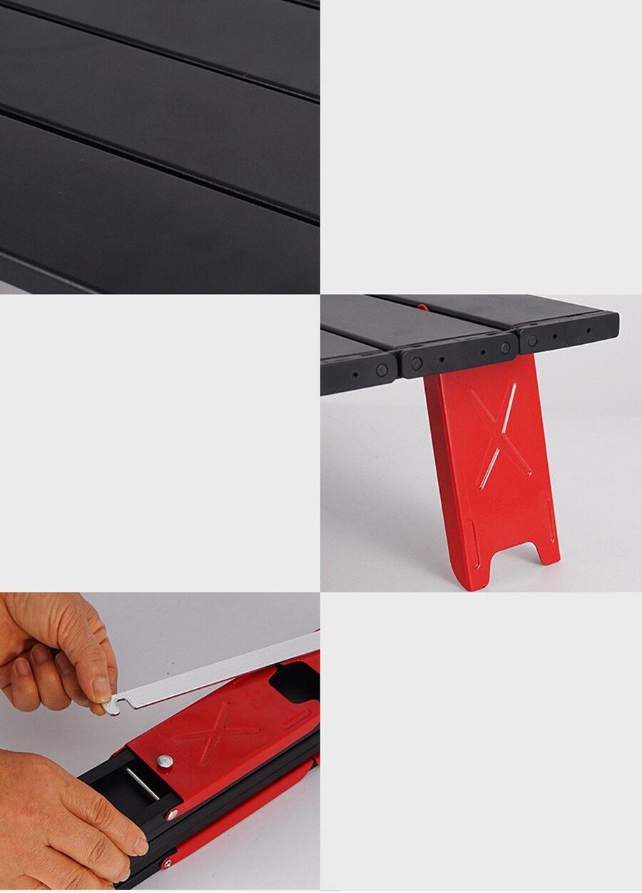 Kempingový mini stolek - skládací, černý