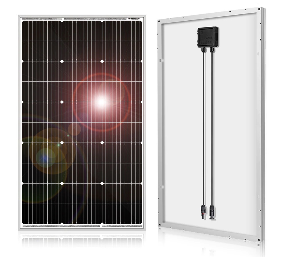 Solární set, 1x solární panel v hliníkovém rámu 970x565mm, PWM Regulátor 10A, kabel pro připojení solárních panelů, kabel pro připojení k baterii 12 nebo 24V