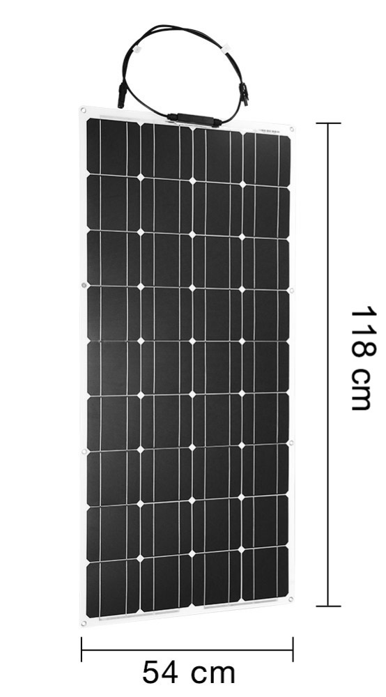 Flexibilní solární panel 100Wp, 18V, 5A, 1180x540mm