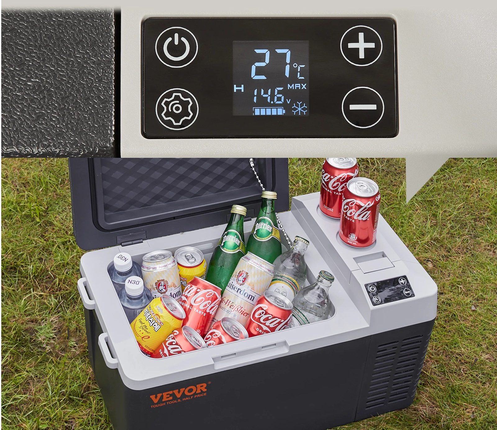 Autochladnička kompresorová, autolednice, objem 20l, napájení 12V, 24V nebo 230V, LCD displej