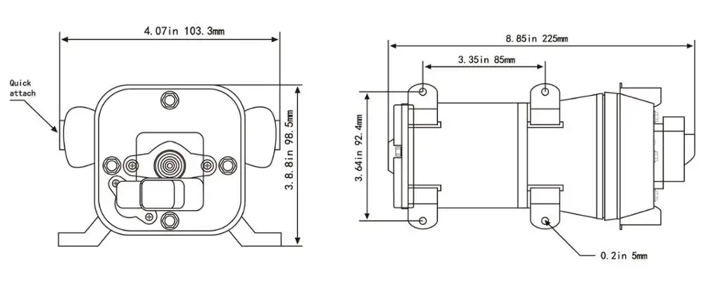 Tlakové čerpadlo 10l/min, tlak 17PSI (2,8bar), napájení 12V