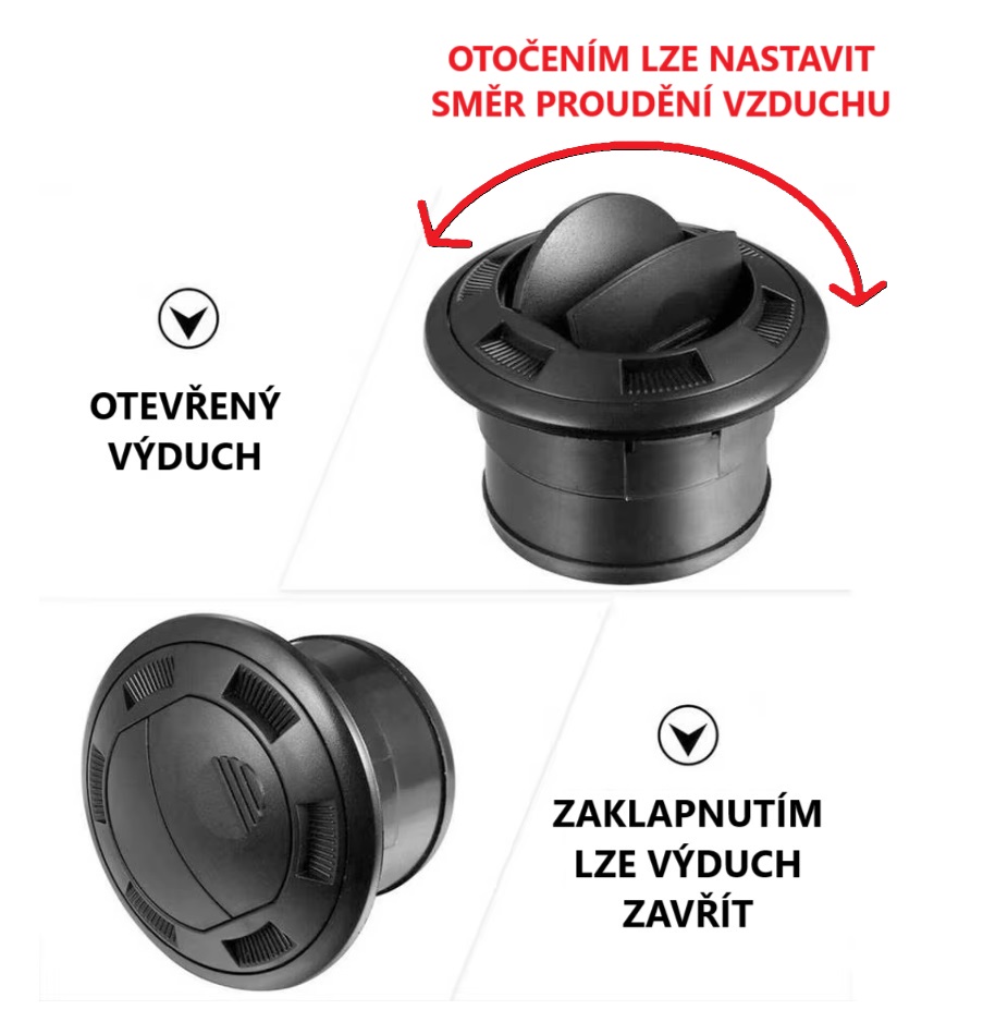 XL-AIRD Koncovka na rozvod vzduchu 75 mm, uzavíratelná