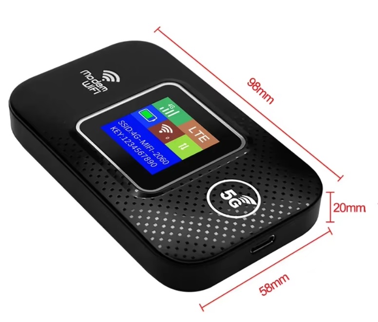 4G LTE Mobilní Wi-Fi modem, hotspot s LCD diplejem pro SIM kartu, rychlost 150Mbps