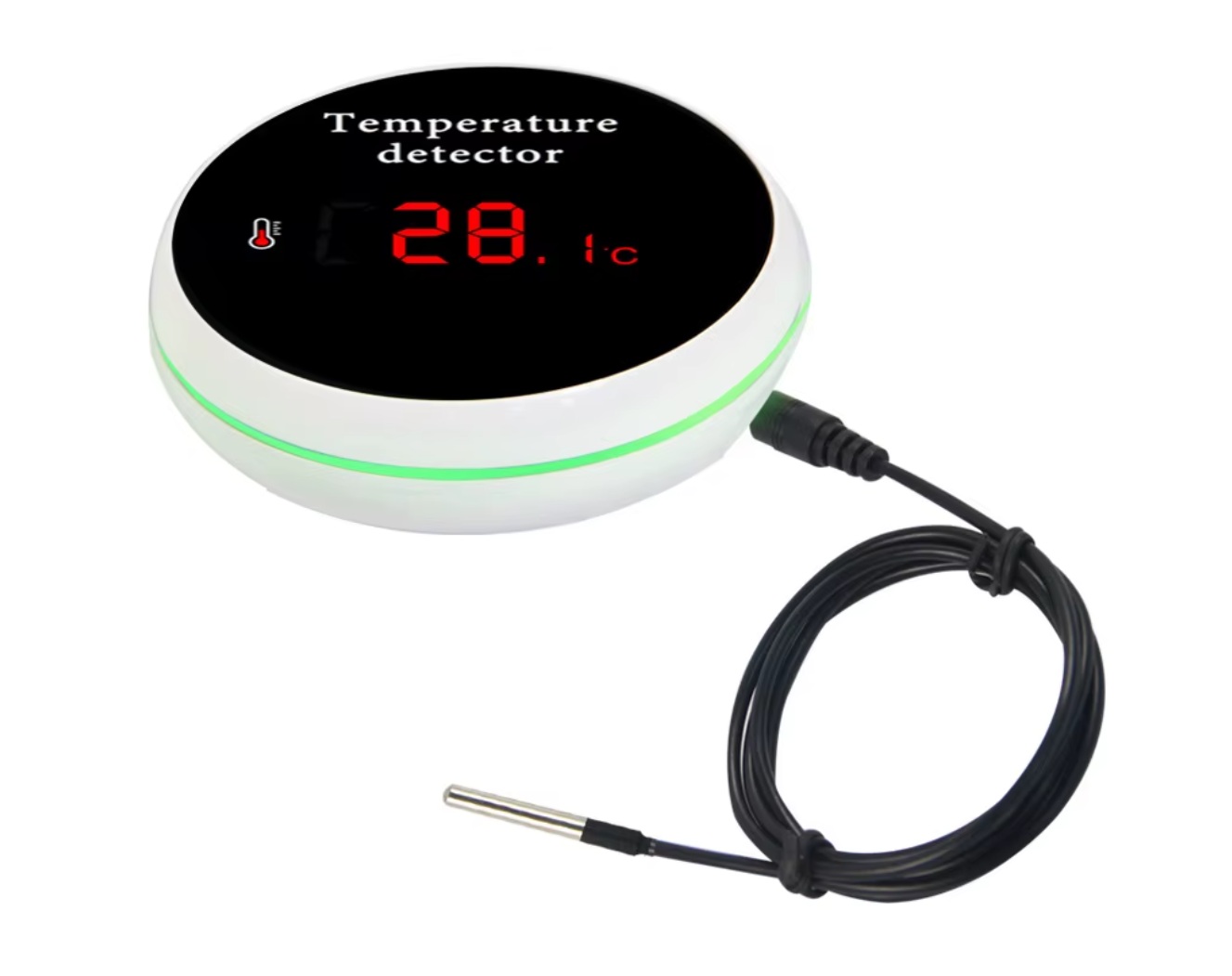  Wifi smart teplotní senzor s digitálním displejem a vzdáleným kabelovým senzorem 1m, rozsah měření -40°C - 120°C, zpětná vazba pro nezávislé topení