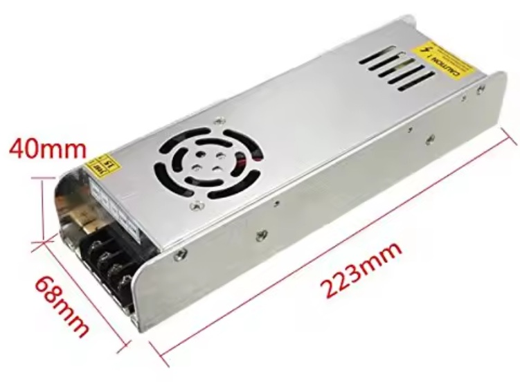Transformátor elektronický, 12V, 30A, 360W, převaděč napětí z 240V na 12V, chlazený ventilátorem, verze slim