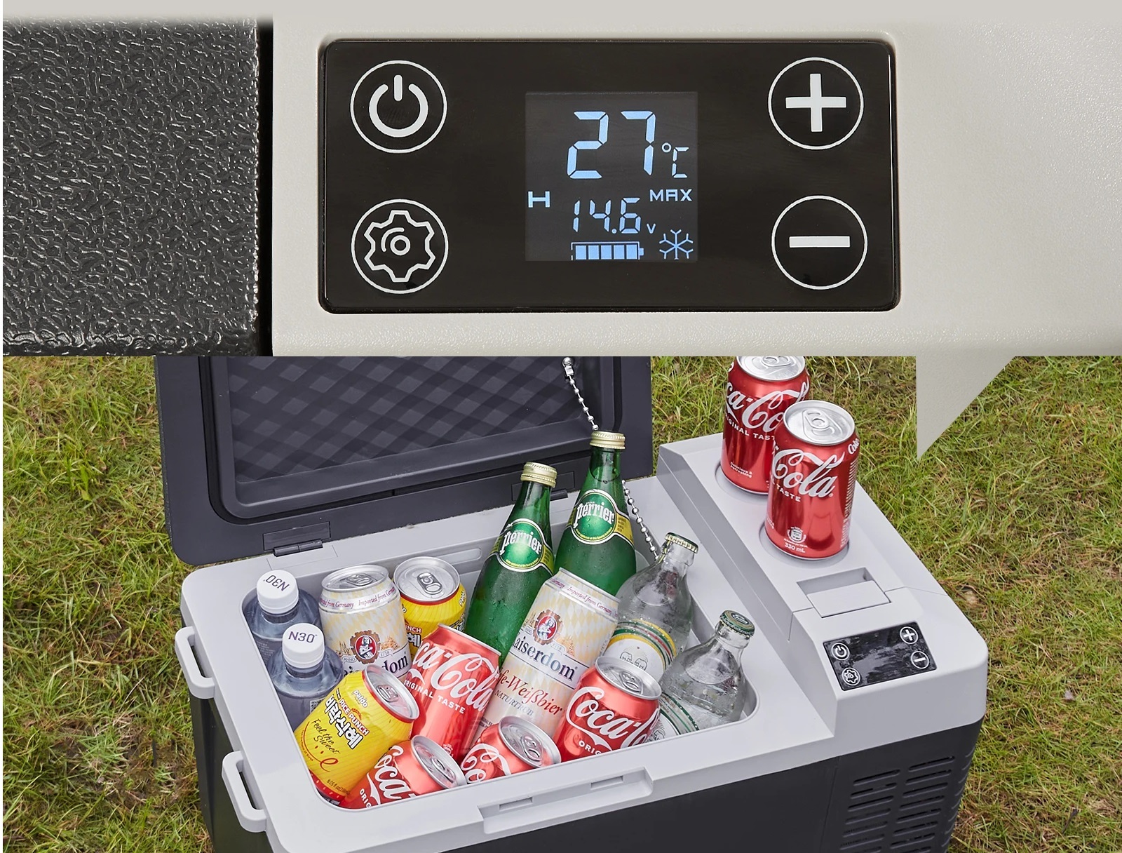 Autochladnička kompresorová, autolednice, objem 25l, napájení 12V, 24V nebo 230V, LCD displej