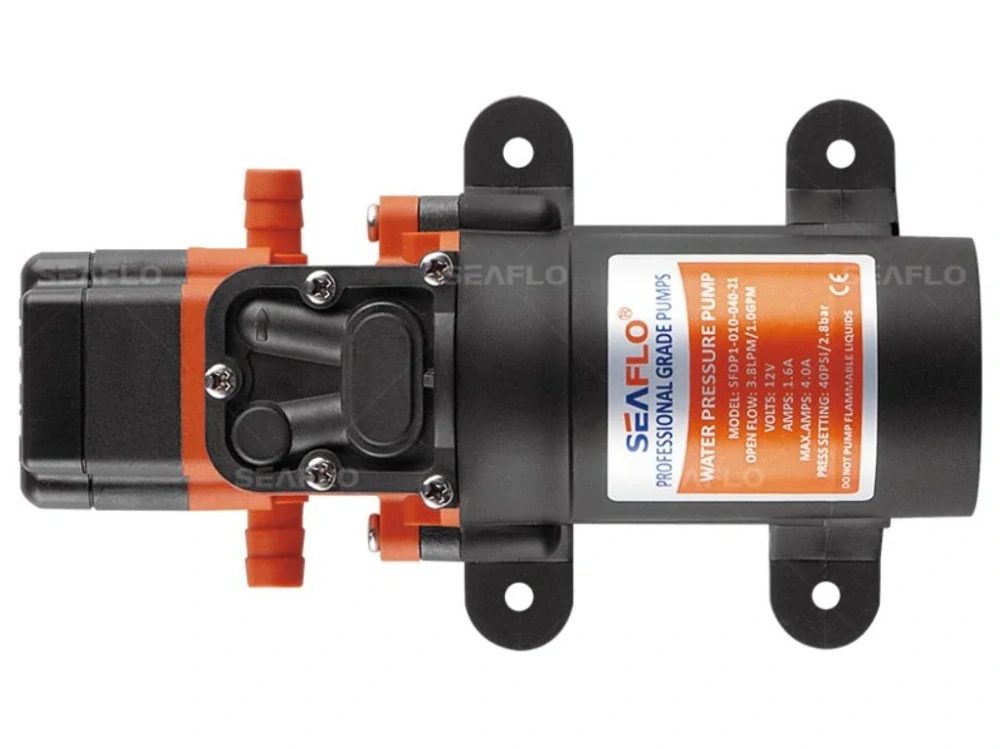 Tlakové membránové čerpadlo 4,3l/min, tlak 40PSI (2,4bar), napájení 24V, Seaflo