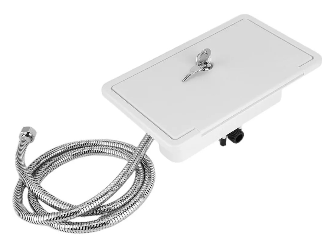 Externí sprchová hlavice pro karavany a lodě barva bílá s uzavíratelnou sprchovou hlavicí