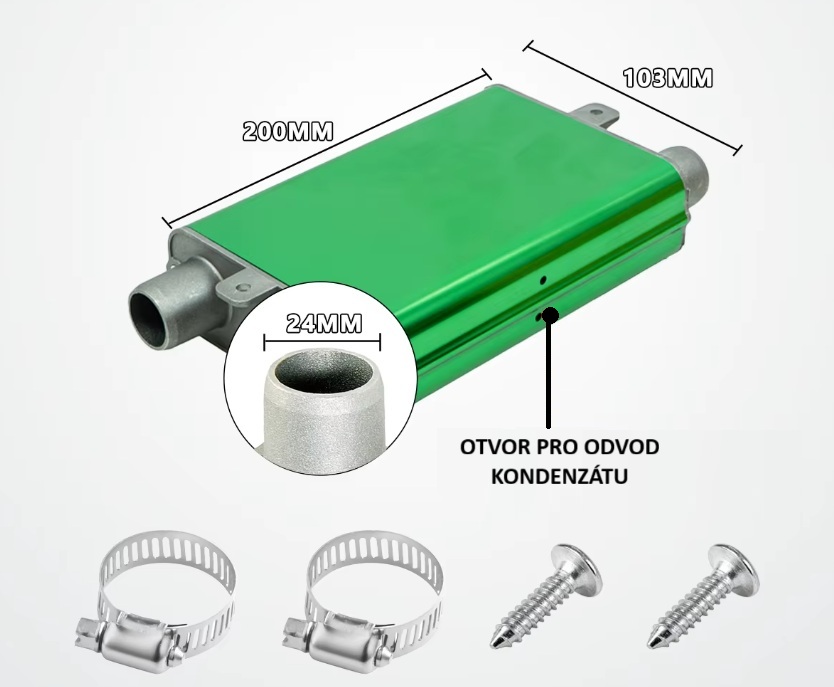 XL-AIRDD Tlumič hluku na výfuk nezávislého topení vylepšená verze velký barva zelená