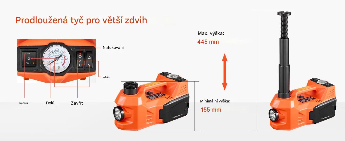 Automatický elektrický zvedák 5 tun pro dodávky SUV a osobní automobily s kompresorem