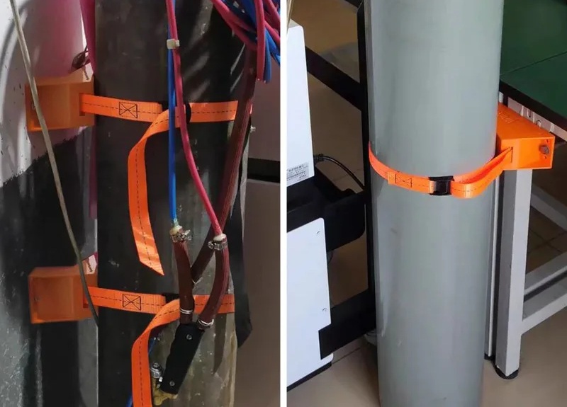 Robustní nástěnný úchyt na LPG lahve pro karavany a dílny černý