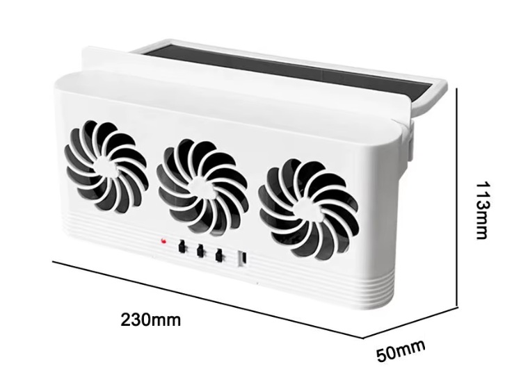 Trojitý solární ochlazovač interiéru vozu s hybridním USB napájením barva bílá