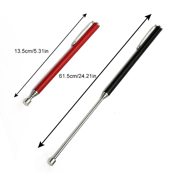 Černé teleskopické magnetické pero pro vytahování šroubů 61 cm
