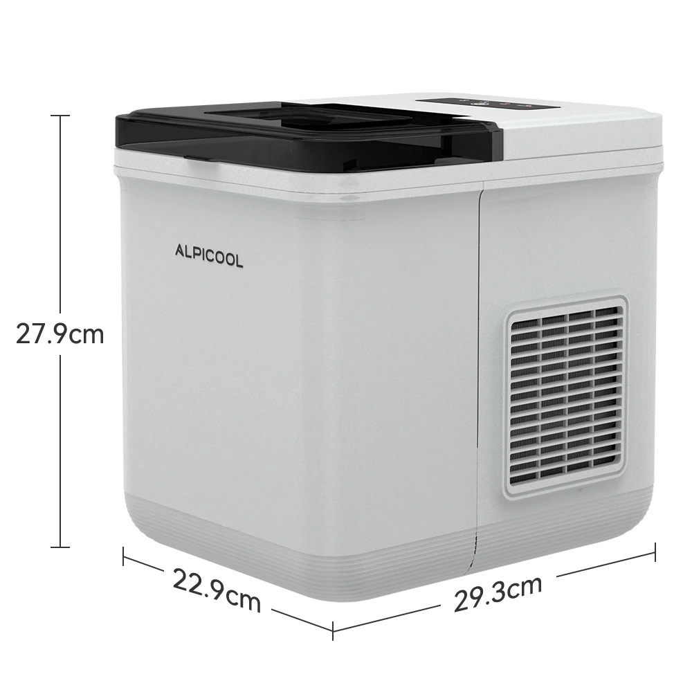 Alpicool mobilní kompresorový výrobník ledu Alpicool na 12V, 24V a 230V s kapacitou nádržky 1,3l, až 11 kg ledu za den