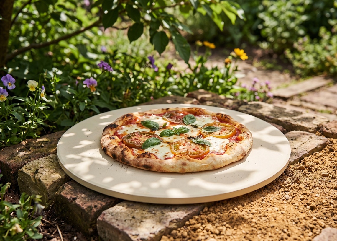 Kulatý kordieritový pizza kámen na zahradní gril i do domácí trouby 31 cm