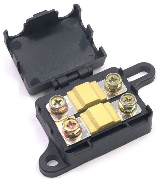 Distribuční blok pouzdro pro 2 pojistky MIDI nebo ANL MINI