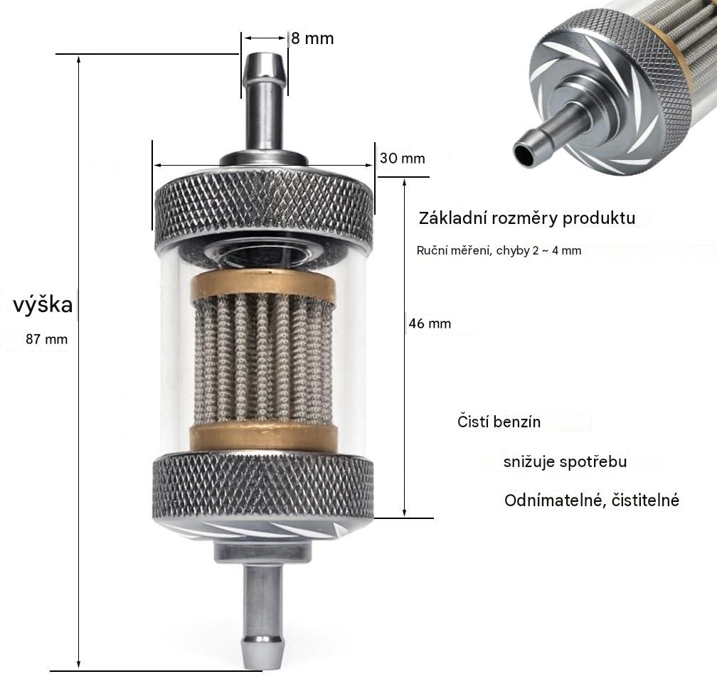 XL-AIRDD Palivový filtr kovový k nezávislému topení, stříbrný
