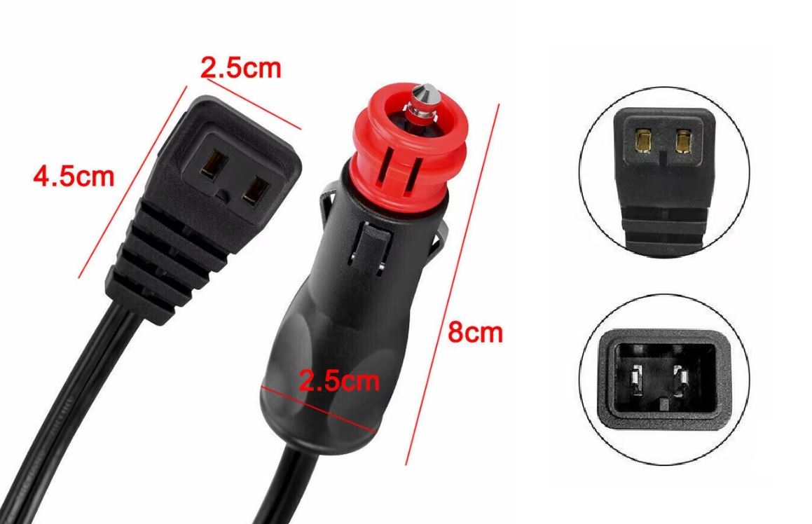 Napájecí kabel pro autolednice do zásuvky 12/24 V, délka 3m, napájecí kabel do autozapalovače