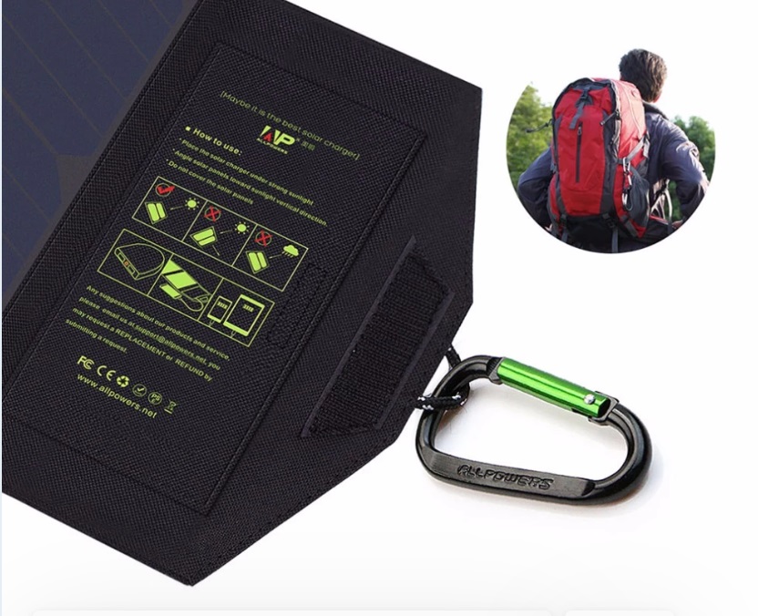 ALLPOWERS 21W, 5V, přenosný solární panel, solární nabíječka, USB konektor