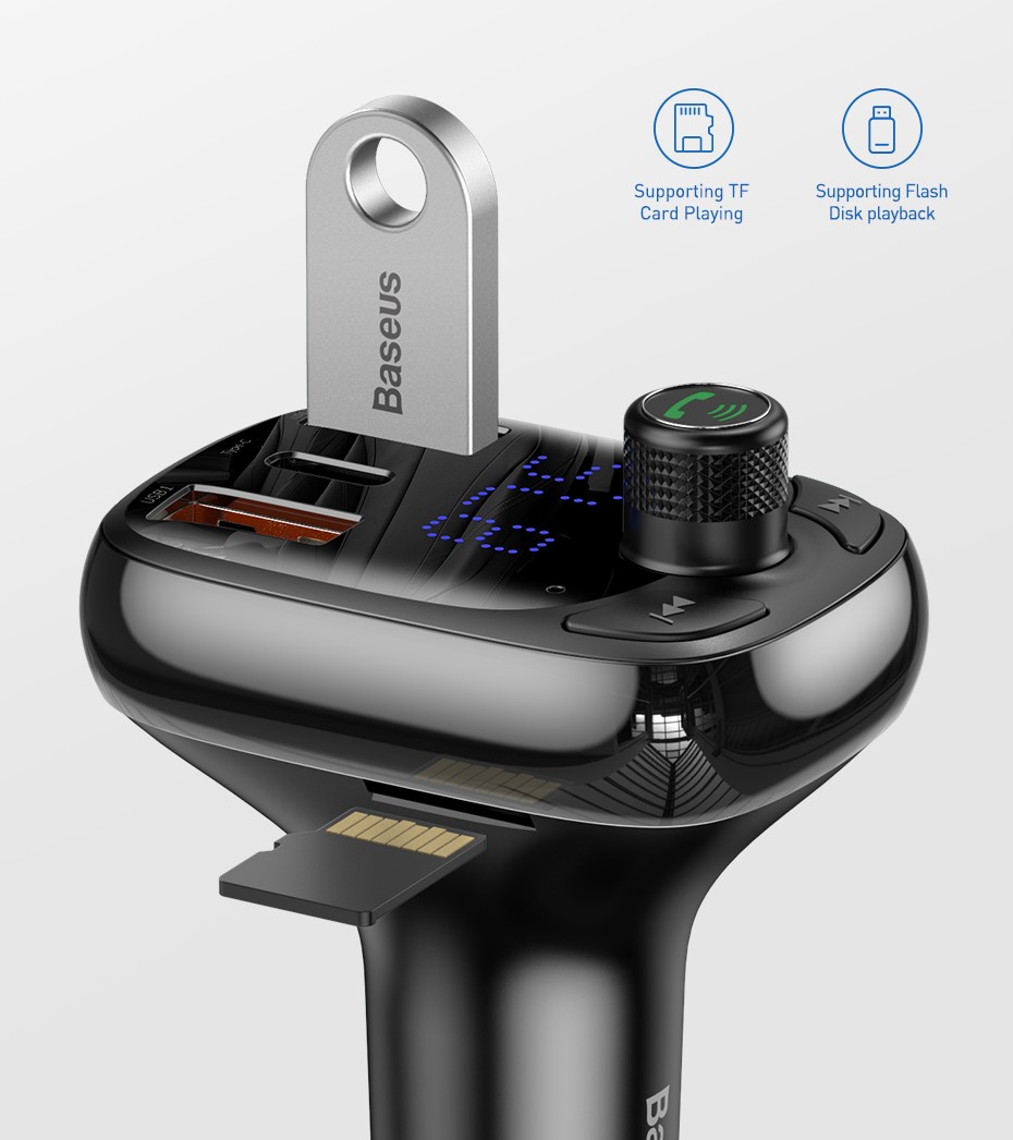 FM transmitter s USB nabíječkou do autozapalovače, Bluetooth 5.0 