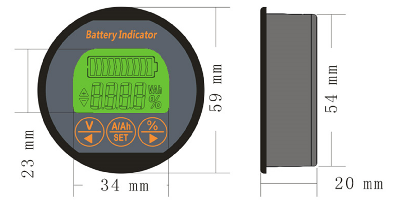 DC Sledovač stavu baterie 350A, sledování aktuálního odběru energie, rozsah napětí 8–80V