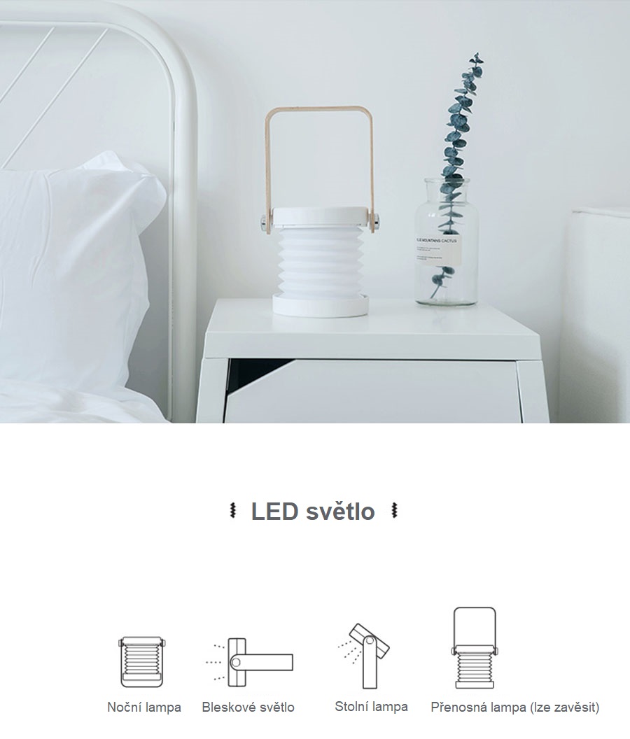 Skládací Přenosná LED Stolní Lampa