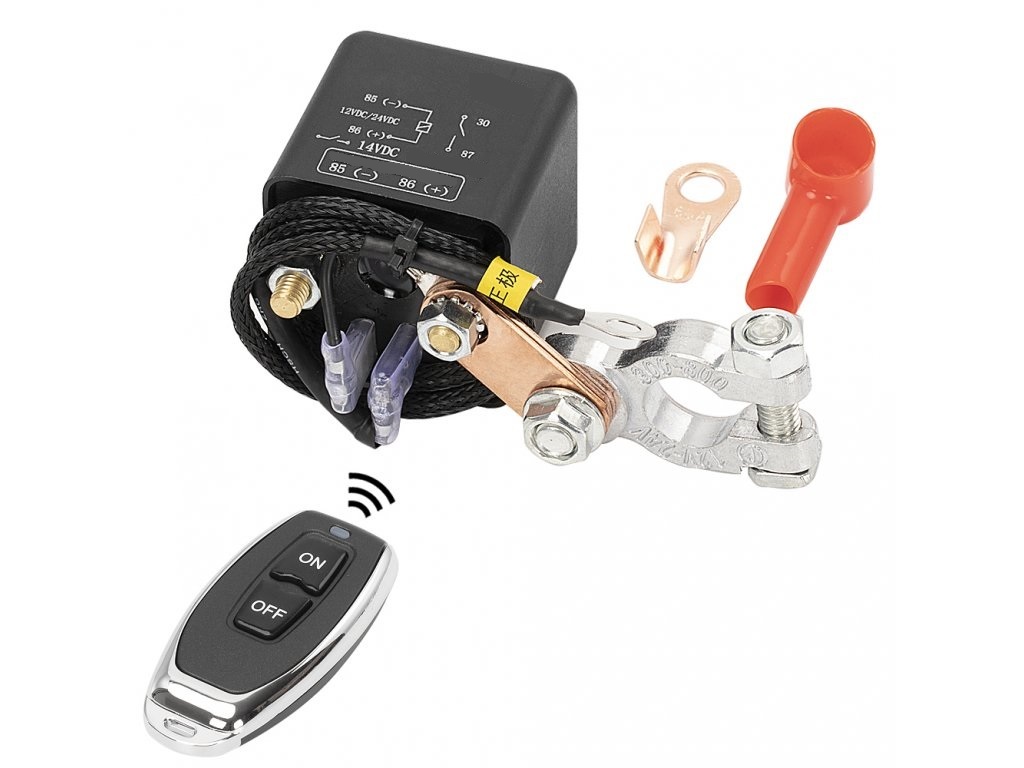 Relé pro spínání baterie 12V/200A, 1x dálkové ovládání