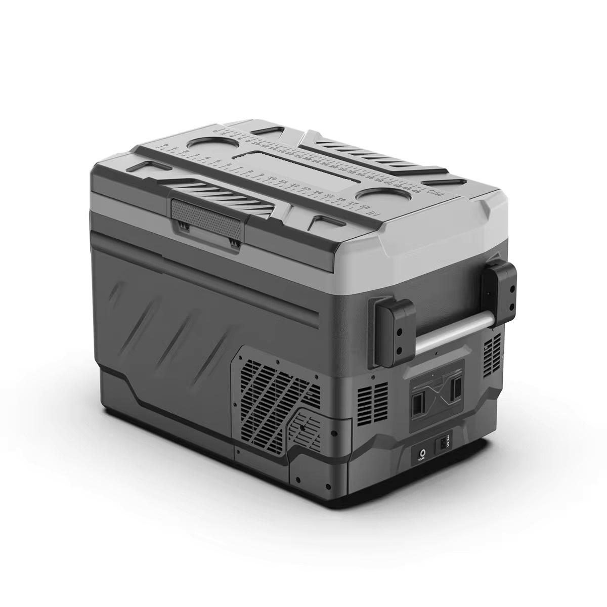 Autochladnička kompresorová dvouzonová, autolednice, objem 40l, napájení 12V, 24V nebo 230V, LCD displej, bluetooth aplikace, šedá