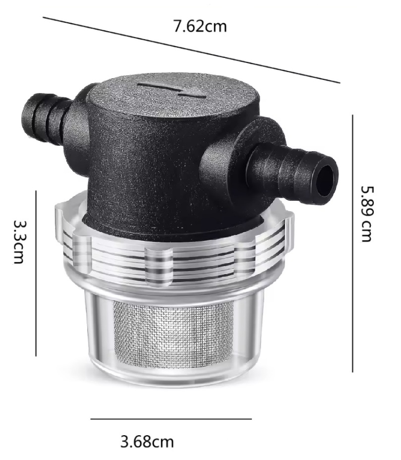 Vodní filtr, hustota filtru 80mesh, připojení hadicový trn 10mm