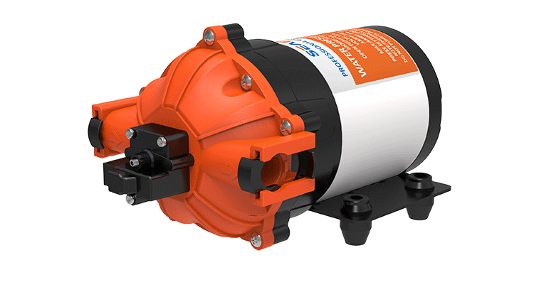 Tlakové membránové čerpadlo 26l/min, tlak 60PSI (4,2bar), napájení 12V, Seaflo