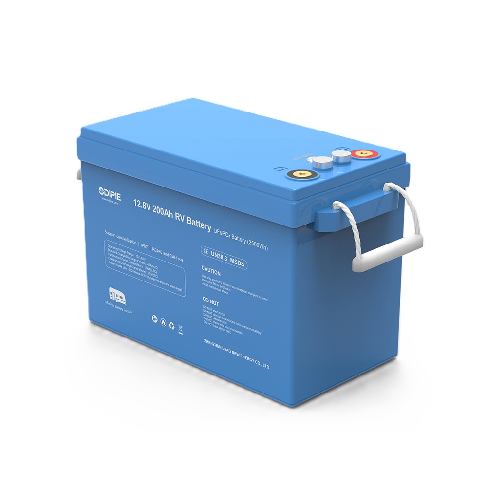 Baterie LiFePO4 12,8V 200Ah, 2560Wh, bluetooth smart BMS, IP67, možnost propojení s Victron Cerbo GX, CAN/RS485 com port, Lithium-železo-fosfátová baterie
