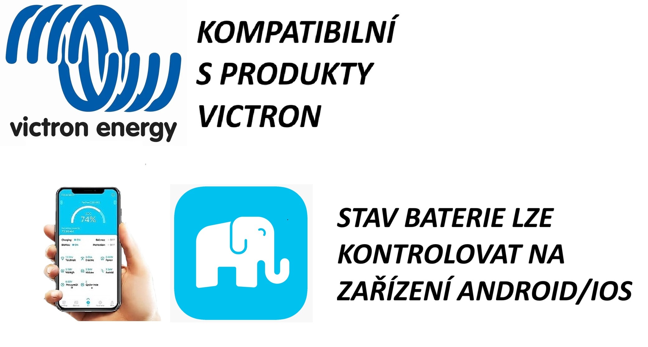 Baterie LiFePO4 12,8V 300Ah, 3840Wh, bluetooth smart BMS, IP67, možnost propojení s Victron Cerbo GX, CAN/RS485 com port, Lithium-železo-fosfátová baterie