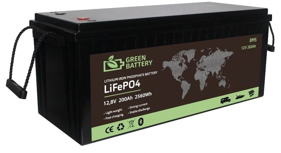 Baterie LiFePO4 12,8V 200Ah, 2560Wh, BMS, Lithium-železo-fosfátová baterie