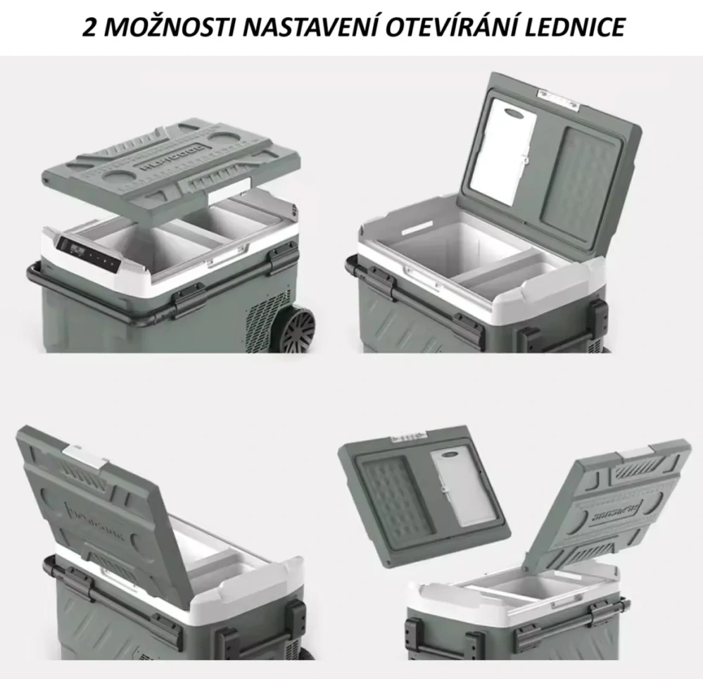 Autochladnička kompresorová Alpicool, dvouzonová autolednice, objem 40l, napájení 12V, 24V nebo 230V, LCD displej, Bluetooth aplikace