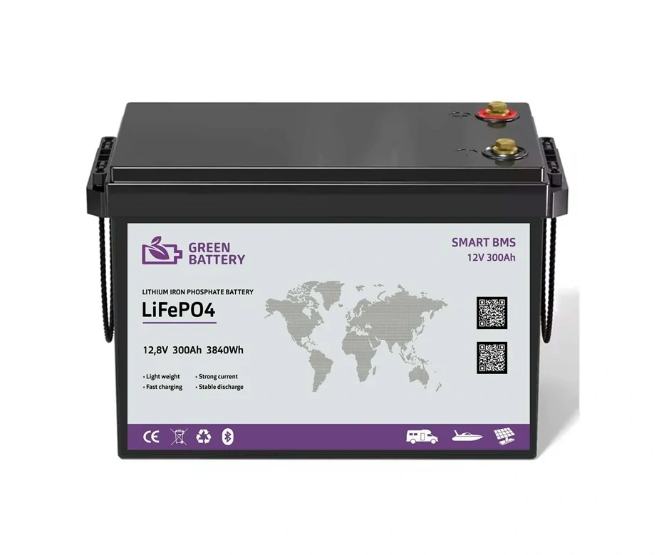 Baterie LiFePO4 12,8V 300Ah, 3840Wh, smart BMS, Lithium-železo-fosfátová baterie, BMS 200A