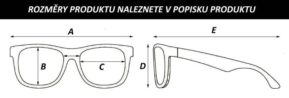 Sluneční brýle polarizační, obroučky černé s nožičkami z bambusu, modrá skla