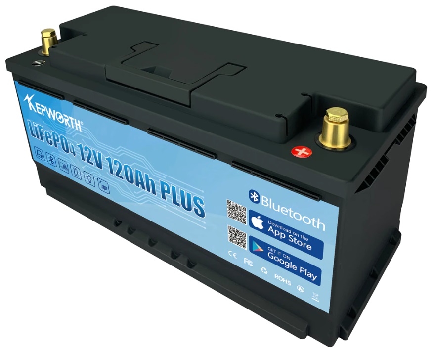 Baterie LiFePO4 12,8V 120Ah, 1540Wh, včetně nabíječky 7A, bluetooth smart BMS, Lithium-železo-fosfátová baterie
