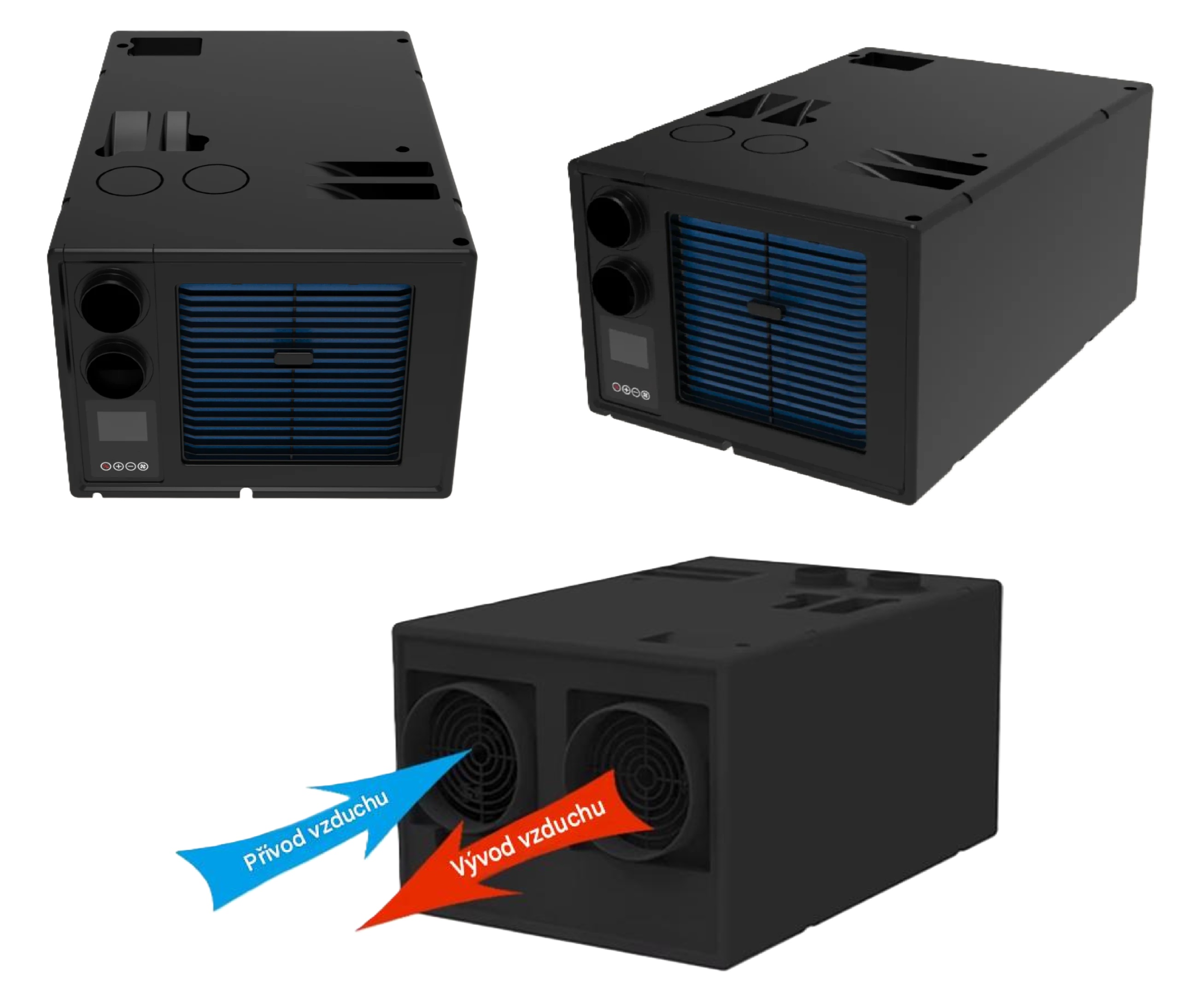 Vestavná kompresorová klimatizace CU20 230V nebo 24V, chladící výkon 8000BTU/2200W
