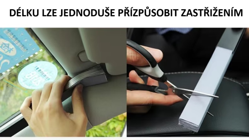 Sluneční clona na čelní sklo auta zatahovací délka 80cm šířka 200cm