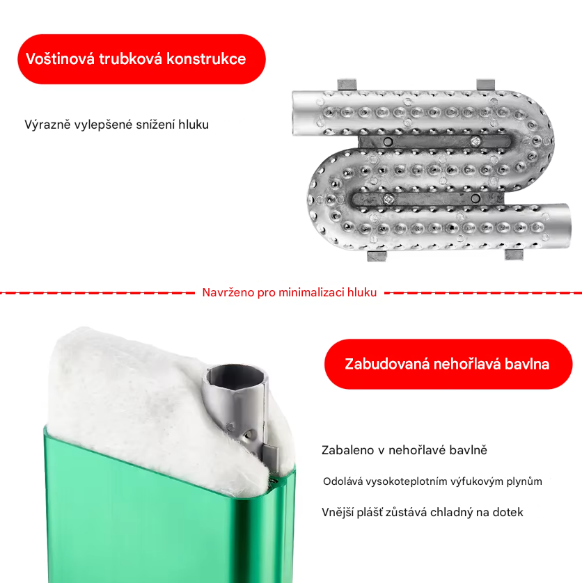 XL-AIRDD Tlumič hluku na výfuk nezávislého topení vylepšená verze velký barva zelená