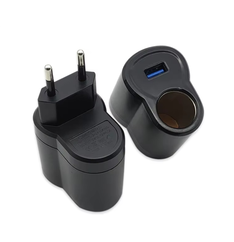 Nabíječka s autozásuvkou 12V, měnič z 230V na 12V (0,5A), USB nabíječka 5V 1A