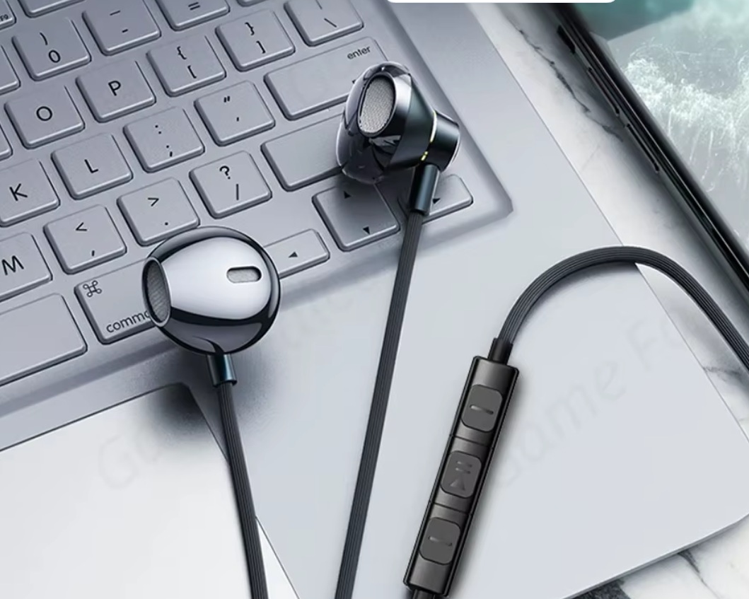 Černá HiFi sluchátka 3,5mm Jack s keramickým povrchem a ANC headset