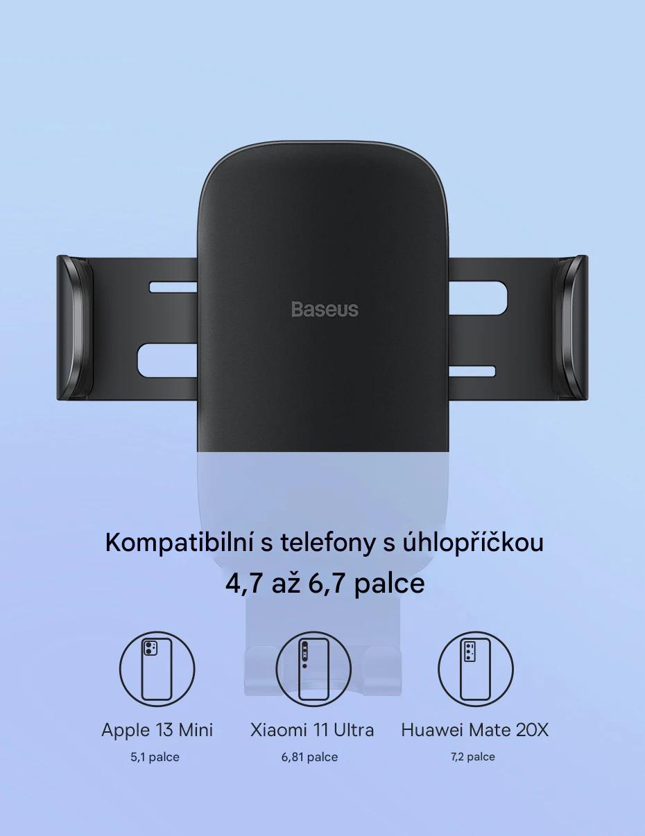 Kovový gravitační držák Baseus Metal Age II do ventilace – černý