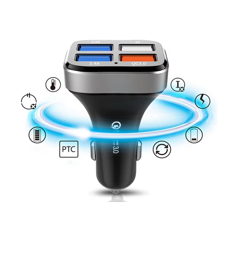 Rychlonabíječka do auta se 4 USB porty a QC 3.0